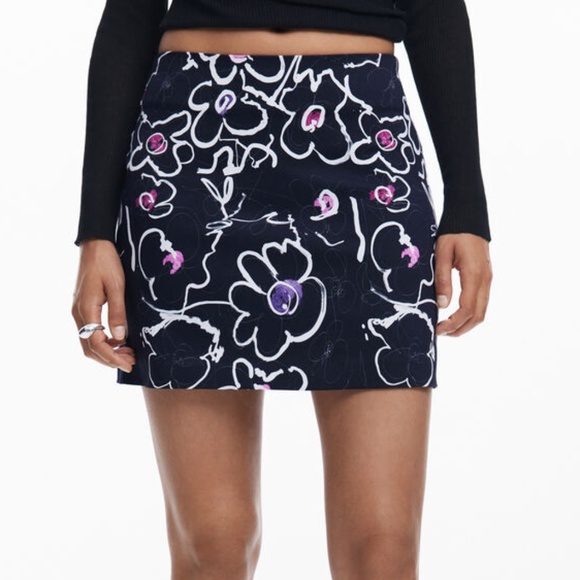 DESIGUAL FLORAL MINISKIRT